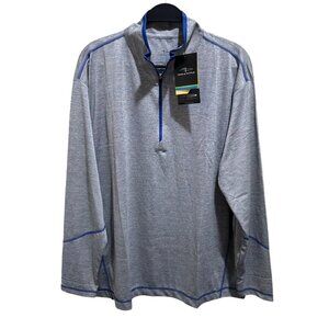 Page & Tuttle Men Size XL Heather Mock Neck Long Sleeve 1/4 Zip Pullover Top NWT